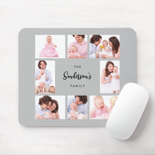 Mousepad 8 Sections Family Photo in Gray Frame (Com mouse)