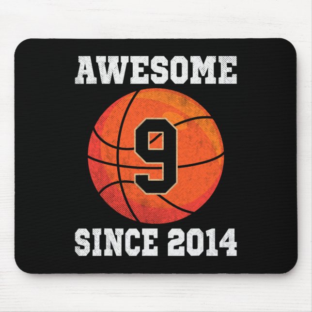 Mousepad 9º Aniversário De Basquete Com Mais De 9 Anos De I (Frente)