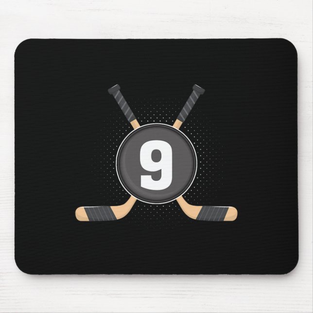 Mousepad 9º Aniversário Hóquei no Gelo de 9 anos (Frente)