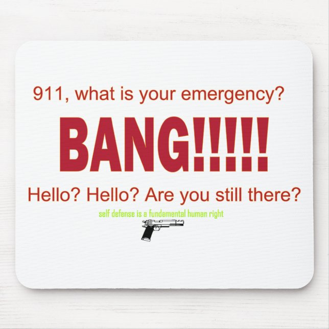 Mousepad 911, qual é a sua emergência? (Frente)