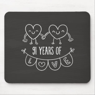 Mousepad 91ruas Aniversário Gift Chalk Hearts