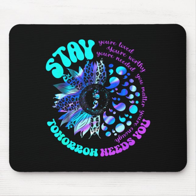 Mousepad 988 Suicide Prevention Stay Tomorrow Needs You Men (Frente)