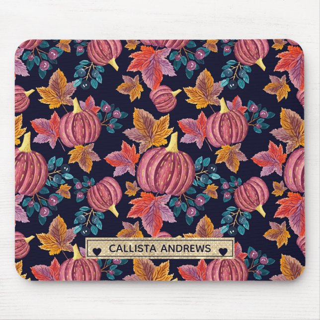 Mousepad A Abóbora Marinho De Queda Deixa O Monograma De Aq (Frente)