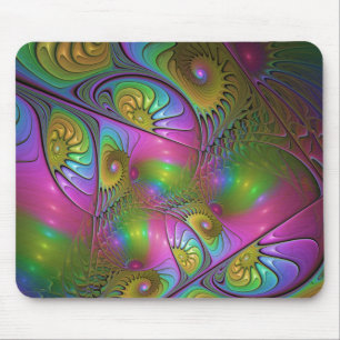Mousepad A Abstrato de Arte Fractal Colorida Luminosa