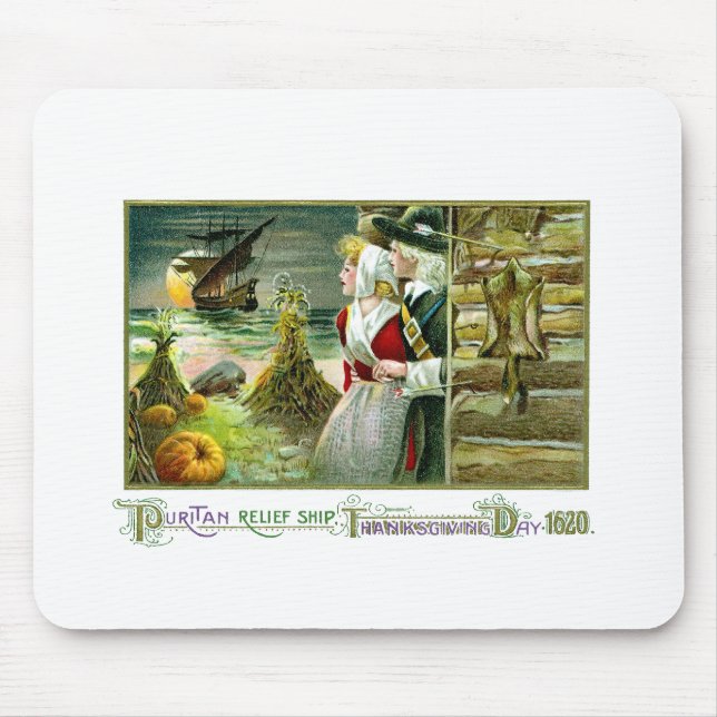 Mousepad A acção de graças do peregrino de 1620 (Frente)