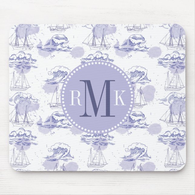 Mousepad A aguarela acena & envia o teste padrão (Frente)