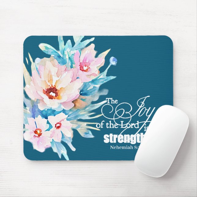 Mousepad A Alegria do Senhor floral (Com mouse)