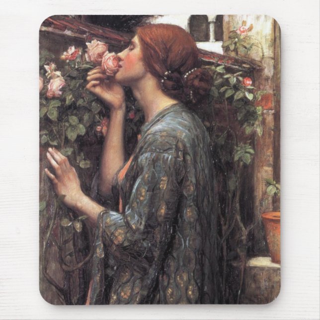 Mousepad A Alma da Rosa (por John William Waterhouse) (Frente)