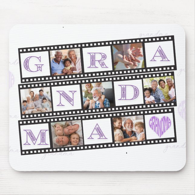 Mousepad A Almofada de Rato Personalizada da Vovó com 7 Fot (Frente)