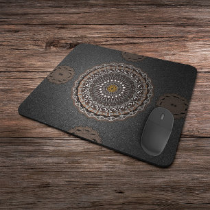 Mousepad A arte khaki crocodylus porosus mandala