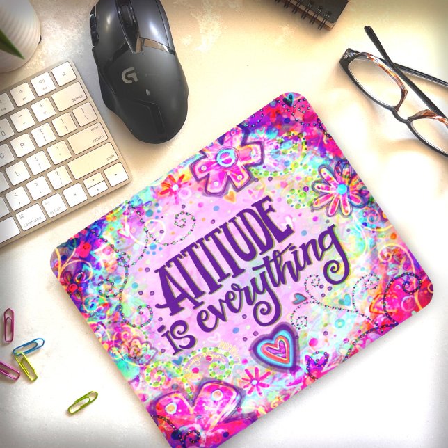 Mousepad A atitude de Boho Rosa é tudo inspirividade de cit (Criador carregado)