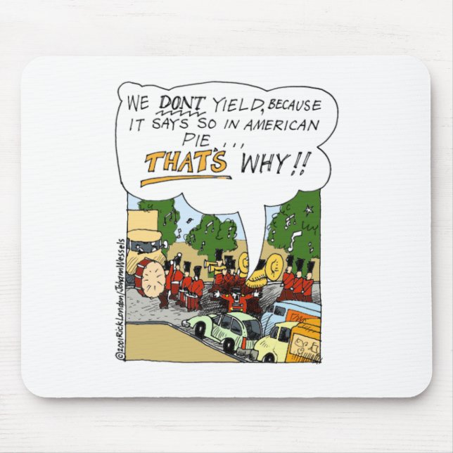 Mousepad A Banda Marching gera doações estranhas de cartoon (Frente)