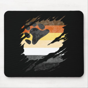 Mousepad A bandeira alegre do orgulho do urso rasgada