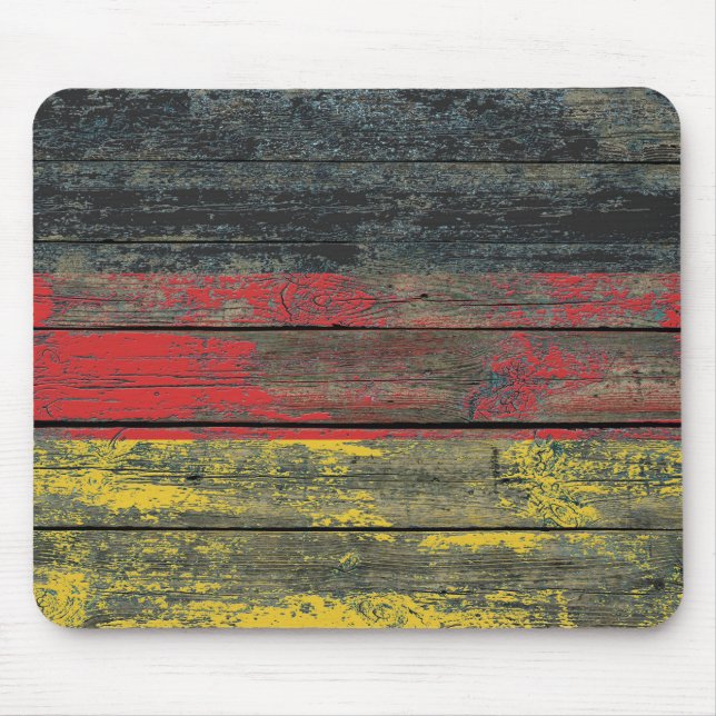 Mousepad A bandeira alemão na madeira áspera embarca o (Frente)