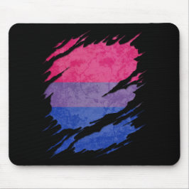 Mousepad A bandeira bissexual do orgulho rasgada revela