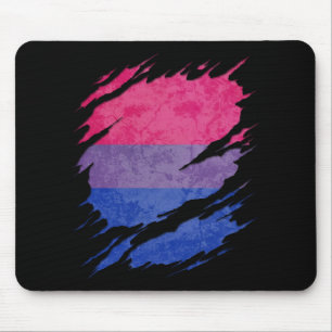 Mousepad A bandeira bissexual do orgulho rasgada revela