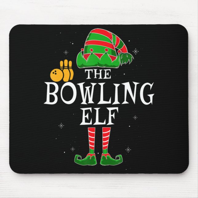Mousepad A Boliche Elf Group Matching Family Christmas Bo (Frente)