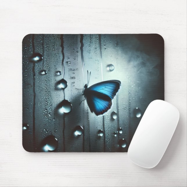 Mousepad A borboleta azul sob a chuva (Com mouse)