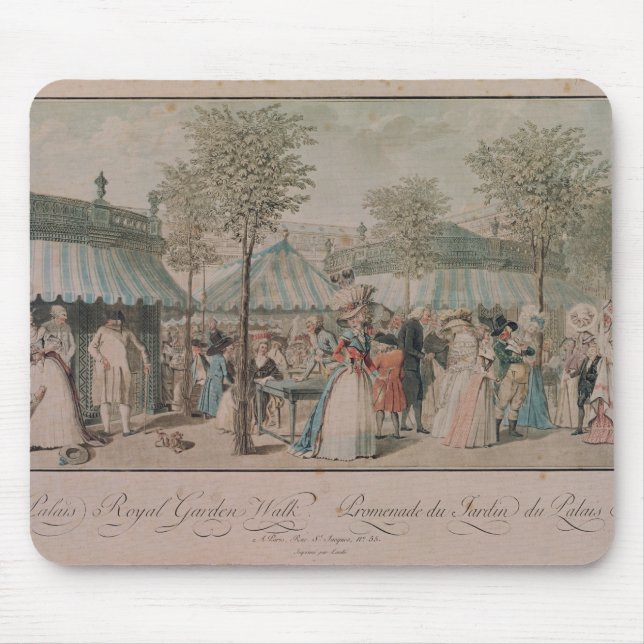 Mousepad A caminhada do jardim do Palais Royal, 1787 (Frente)