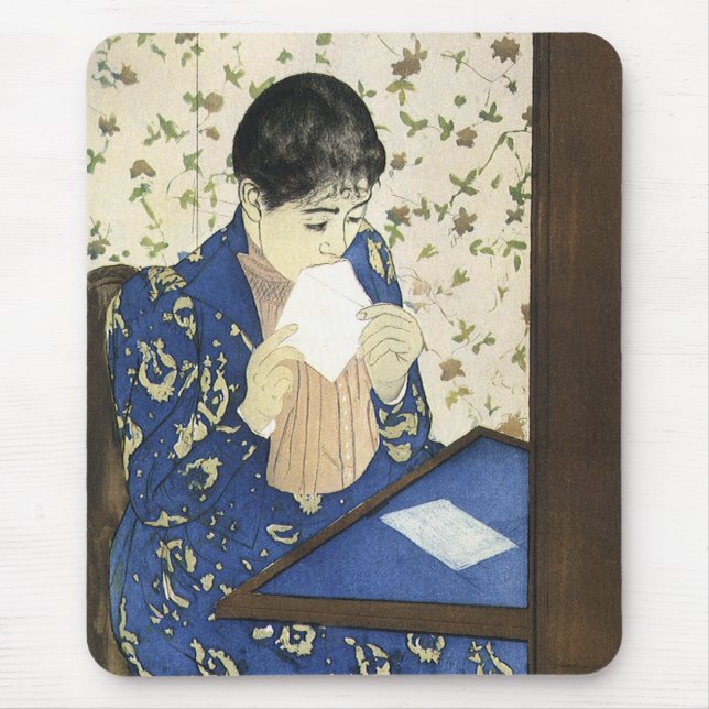 Mousepad A Carta de Mary Cassatt, Impressionismo Antigo (Frente)