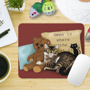 Mousepad A casa é onde o gato está...