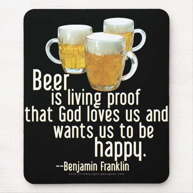 Mousepad A cerveja é prova (Franklin) (Frente)