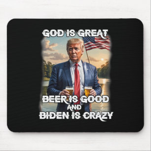 Mousepad A Cerveja Excelente É Boa E O Biden É Uma Tru Louc