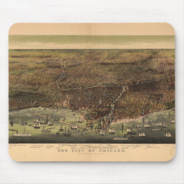 Mousepad A cidade de Chicago por Ives (1892) (Frente)