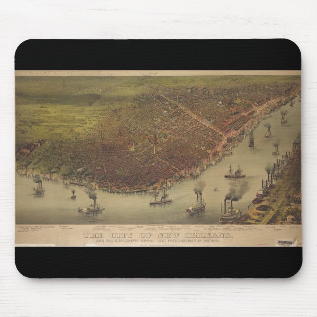 Mousepad A cidade de Nova Orleães Louisiana desde 1885 (Frente)