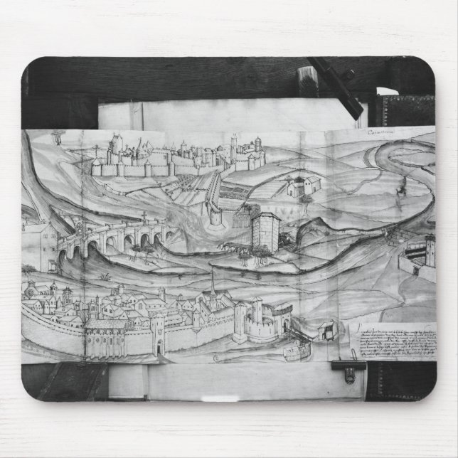 Mousepad A cidade e a vila de Carcassonne, 1462 (Frente)