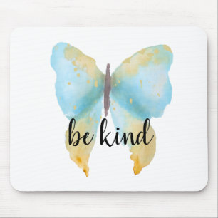 Mousepad A citação inspiradora da Borboleta Dourada azul é