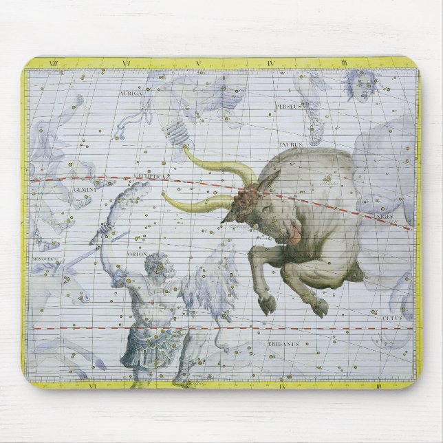 Mousepad A constelação de Taurus, chapeia 2 'do atlas Coele (Frente)