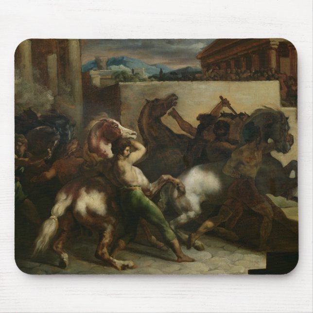 Mousepad A corrida de cavalos selvagem em Roma, c.1817 (Frente)