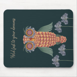 Mousepad A Coruja da sabedoria e das flores