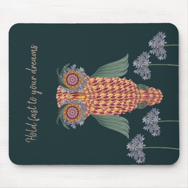 Mousepad A Coruja da sabedoria e das flores (Frente)