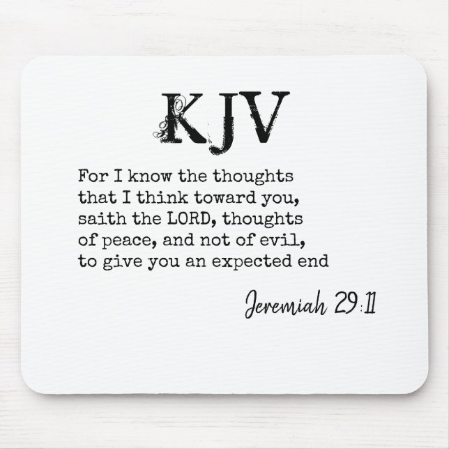 Mousepad A Cotação de Bíblia Jeremiah 29:11 KJV - Pode Ser  (Frente)
