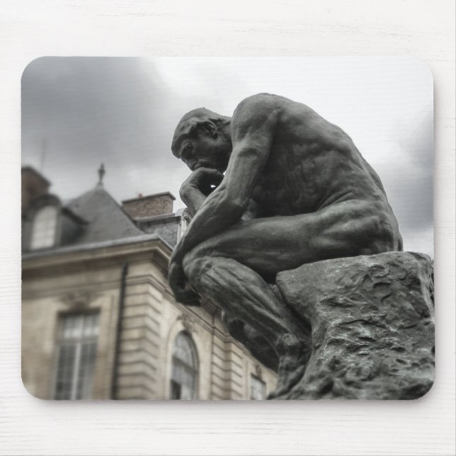 Mousepad A Escultura Thinker Rodin Paris (Frente)