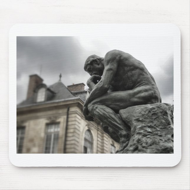 Mousepad A Escultura Thinker Rodin Paris (Frente)