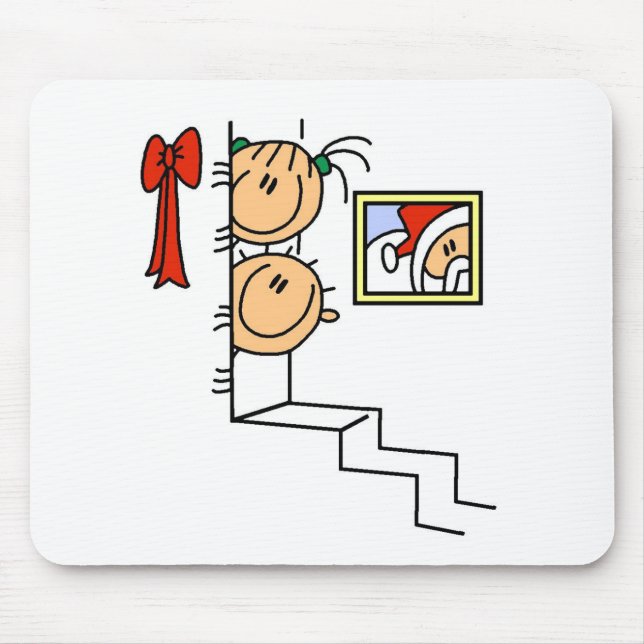 Mousepad À espera de T-shirts e presentes de Papais noeis (Frente)