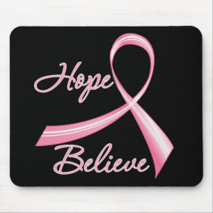 Mousepad A esperança acredita o cancro da mama da fita da