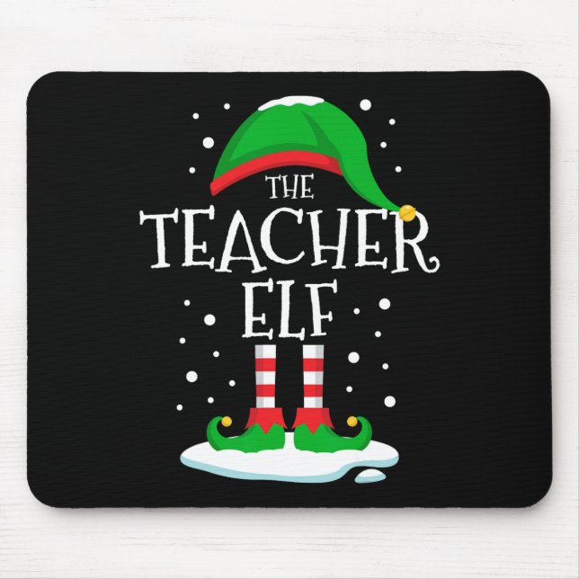 Mousepad A Família de Natal do Professor Elf Correspondendo (Frente)