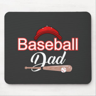 Mousepad A família de pais de beisebol esportiva texto pret