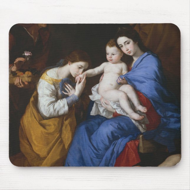 Mousepad A família santamente com santos Anne e Catherine (Frente)