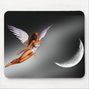Mousepad A fantasia de prata do anjo/Sci Fi projetou