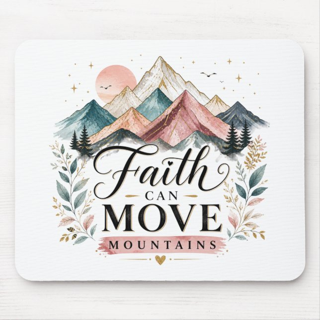 Mousepad A Fé Move Montanhas Almofada de Mouse (Frente)