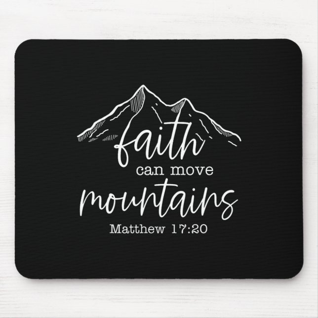 Mousepad A Fé Pode Mover Montanhas Versículo Bíblico Cristã (Frente)