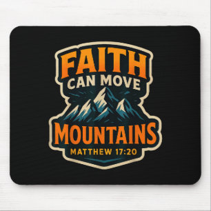 Mousepad A Fé Pode Mover Montanhas Versículo da Bíblia Cris