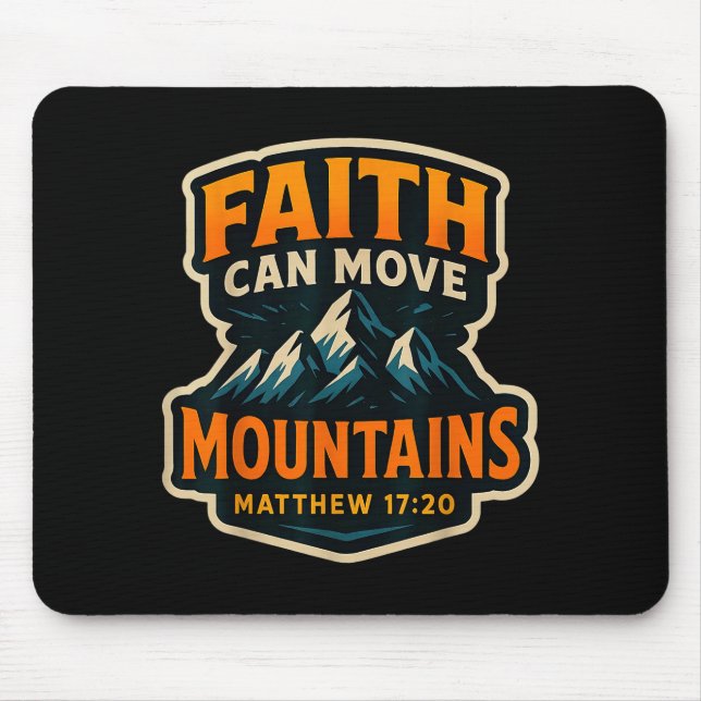 Mousepad A Fé Pode Mover Montanhas Versículo da Bíblia Cris (Frente)