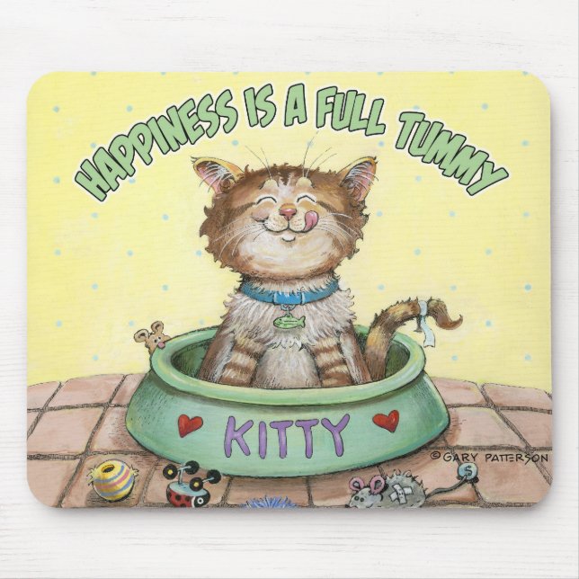 Mousepad A felicidade é uma barriga completa (Frente)