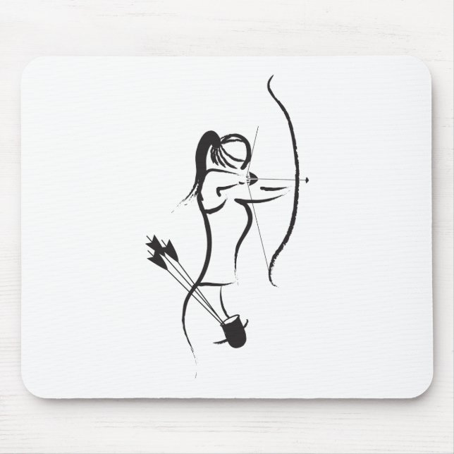 Mousepad A fêmea Recurve o arqueiro (Frente)